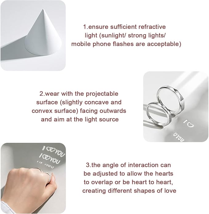 Light Sculpted “I Love You” Ring For Couples – Set Of 2