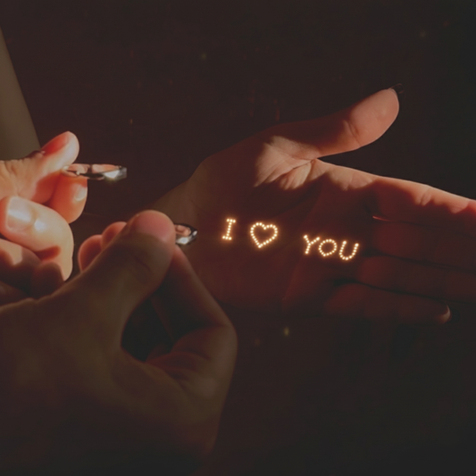 "I Love You"Projection Couple Rings